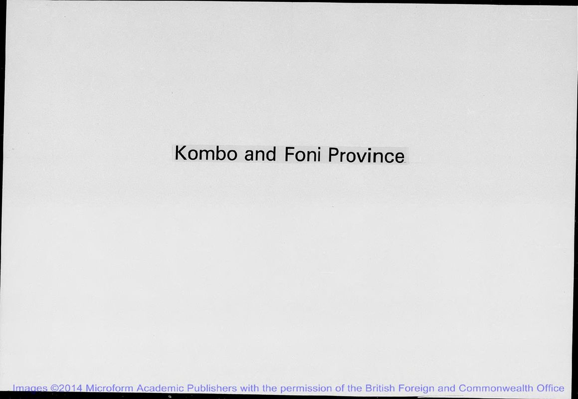 View document: Kombognd and Foni Province.