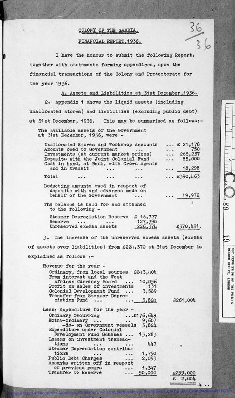 View document: Financial report, 1936-1945.