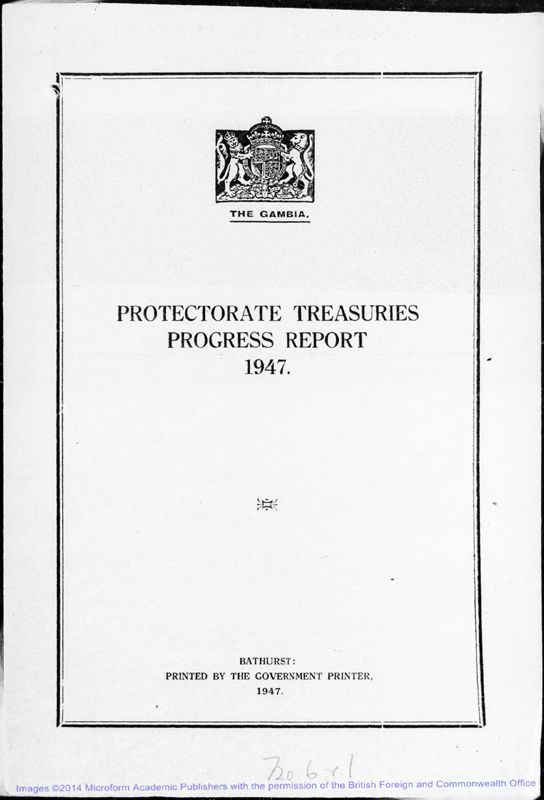 View document: Protectorate Treasuries Progress Report.