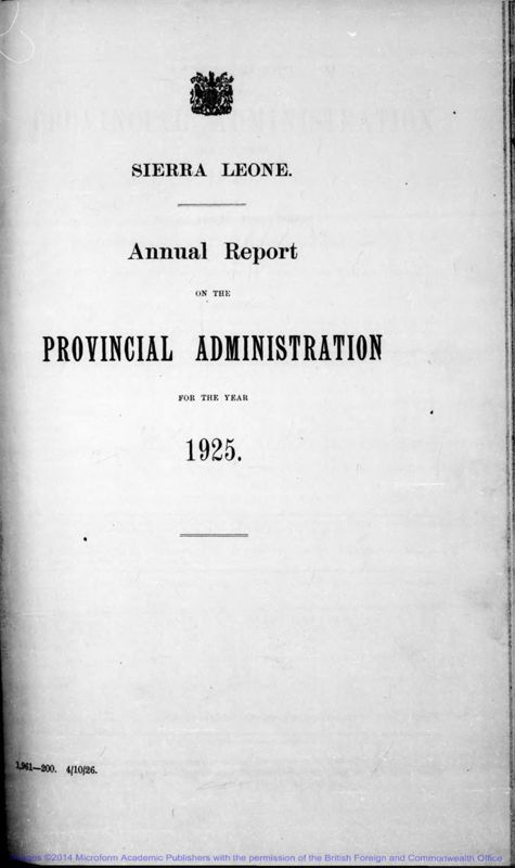 View document: Provincial Administration 1925-1956.