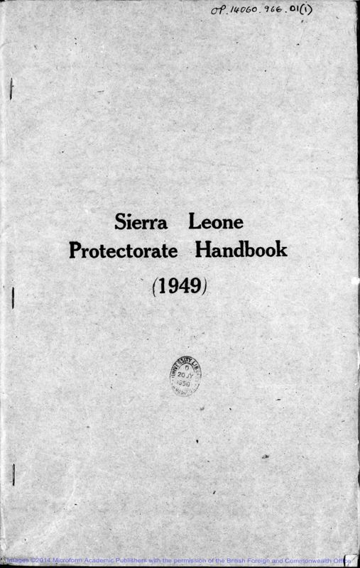 View document: Protectorate Handbook 1949-1961.