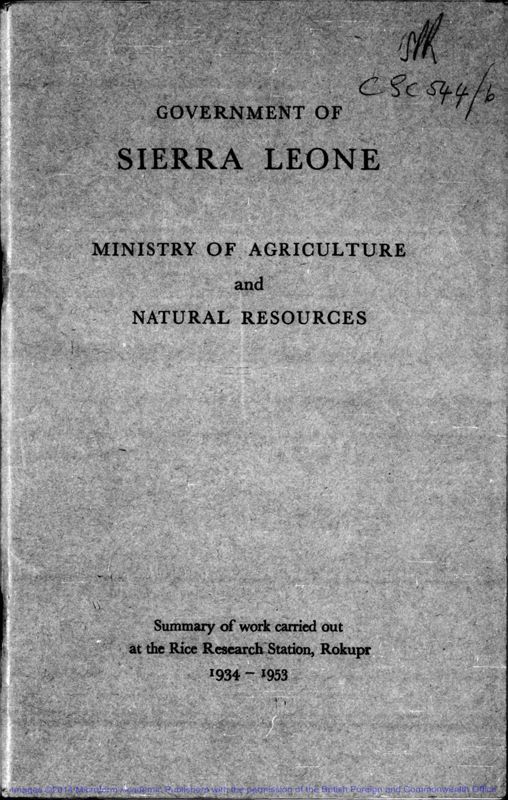 View document: Rice Research Station 1934-1960.