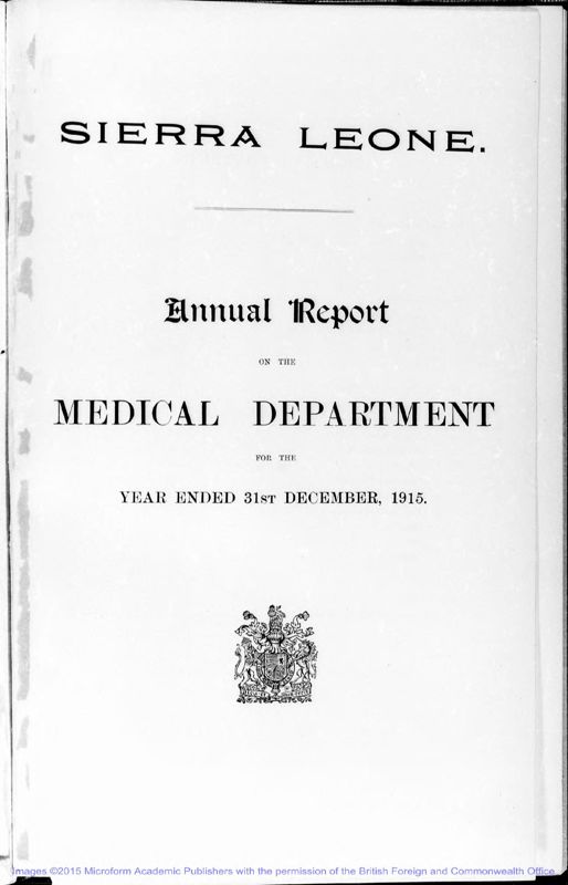 View document: Medical and Related Reports 1915-1924.