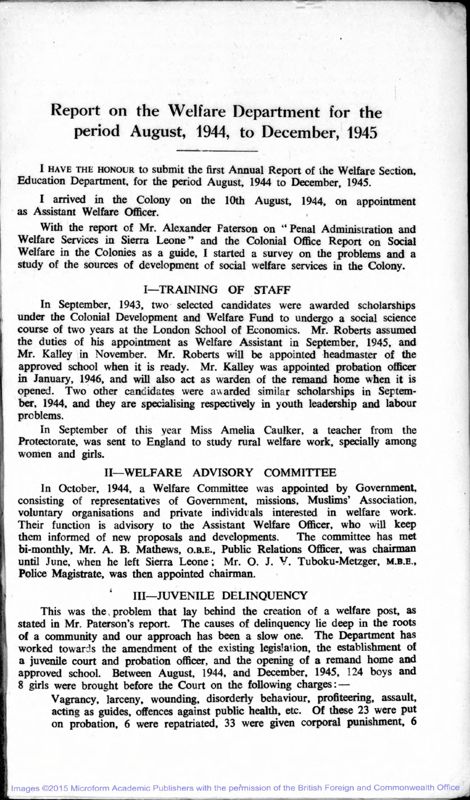 View document: Social Welfare 1944-1954.