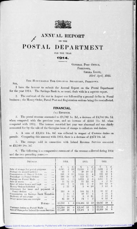 View document: Post Department 1914-1950.