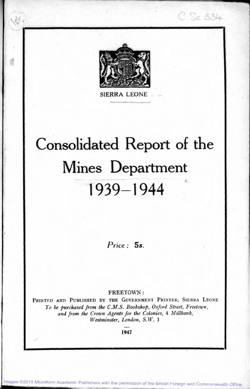 View document: Mines Dept Mines Dept 1939-1961.