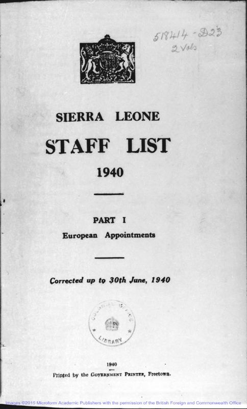 View document: Staff Lists 1940-1949.