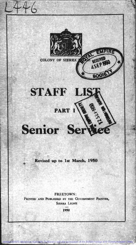 View document: Staff Lists 1950-1960.