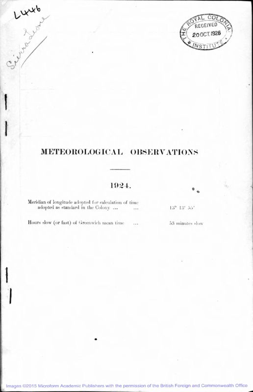 View document: Meteorological observations 1924 -1960.