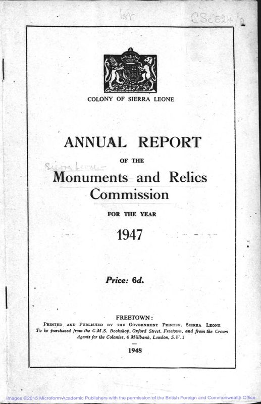 View document: Monuments and Relics 1947-1961.