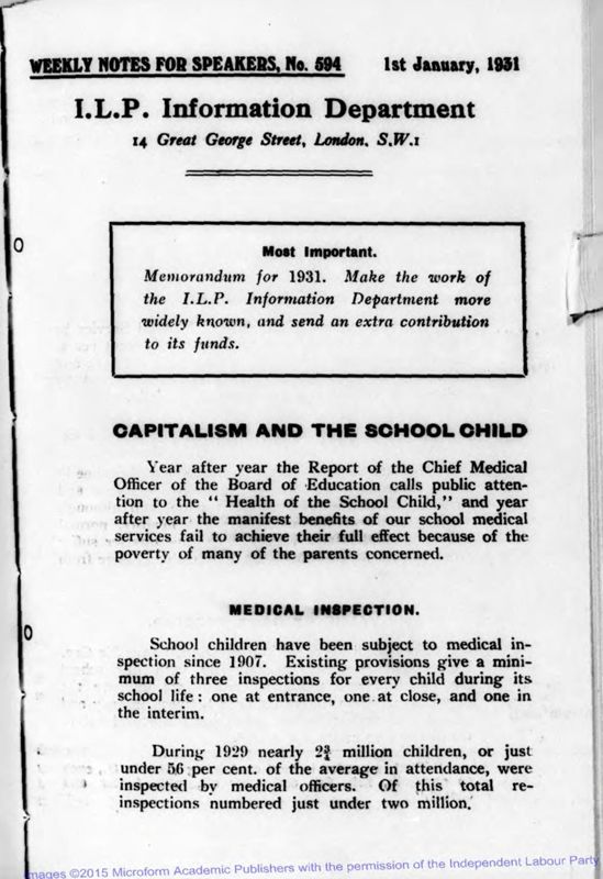 View document: Weekly Notes for Speakers, 1931.