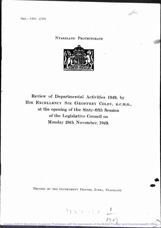 View document: Departmental Activities 1949-1958.