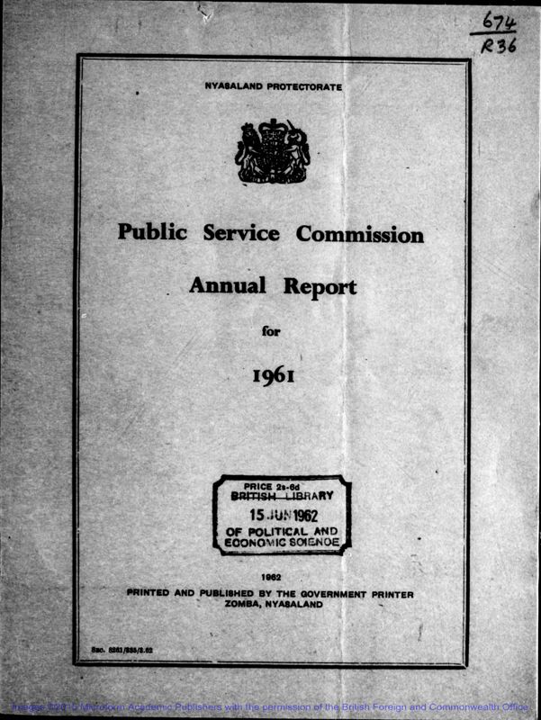 View document: Public Service Commission 1961-1963.
