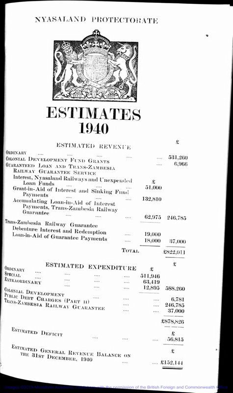 View document: Estimates 1940-1944.