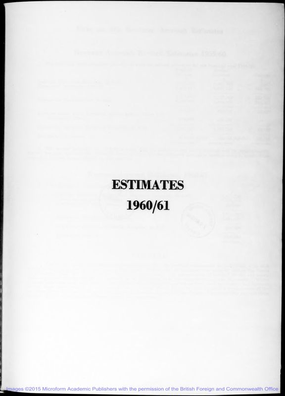 View document: Estimates 1960-1964.