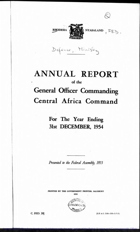 View document: Defence 1954-1962.