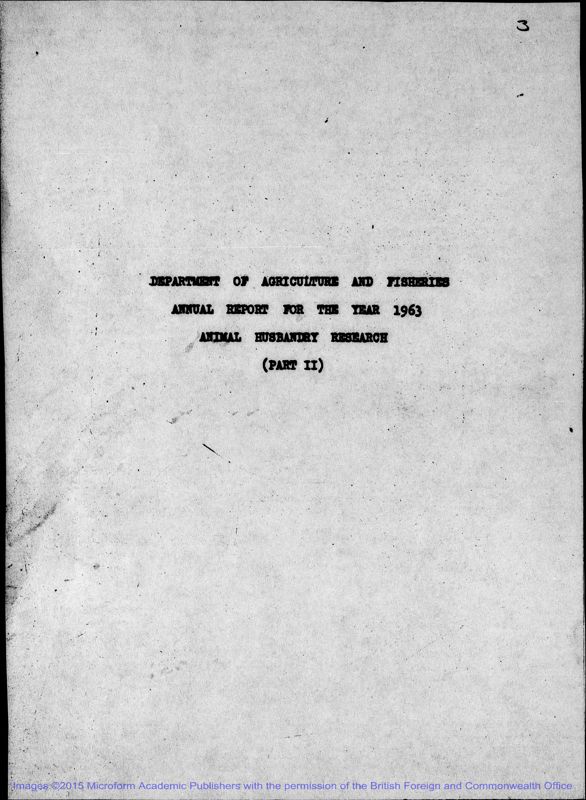 View document: Animal Husbandry and Fisheries Research 1963-1964.