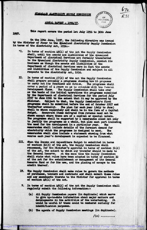 View document: Electricity Supply Commission 1956-1964.