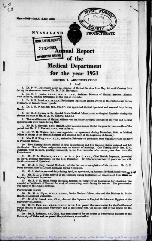 View document: Medical 1951-1964.