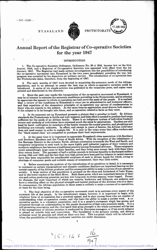 View document: Co-operative Development 1947-1961.