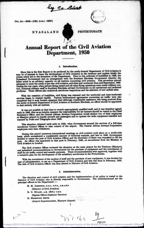 View document: Civil Aviation 1950-1964.