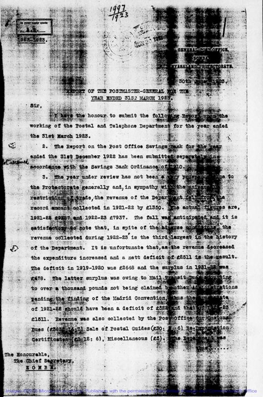 View document: Posts and Telegraphs 1922-1963.