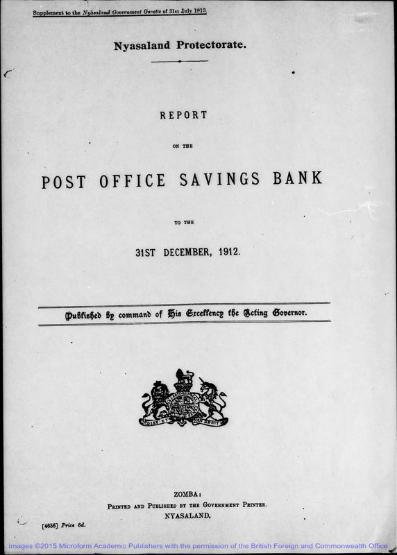 View document: Post Office Savings Bank 1912-1964.