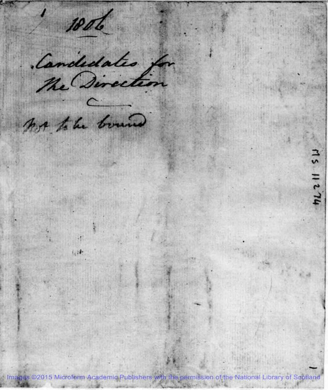 View document: Direct Correspondence regarding the Directorship, 1806.