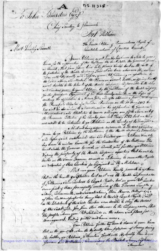 View document: Letters and petitions from native rulers within India, 1804-1807.