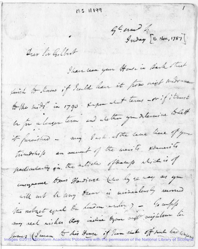 View document: Papers re. the 1st Earl's management of Impey's impeachment, 1787-1788.