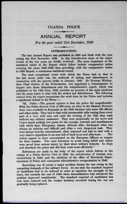 View document: Police, 1946-1949.