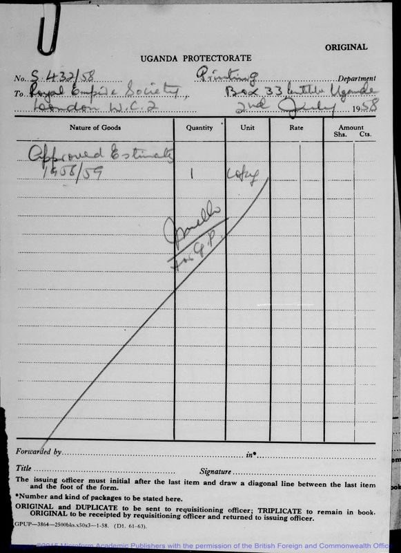 View document: Annual Estimates (with Memoranda), 1958-1962.