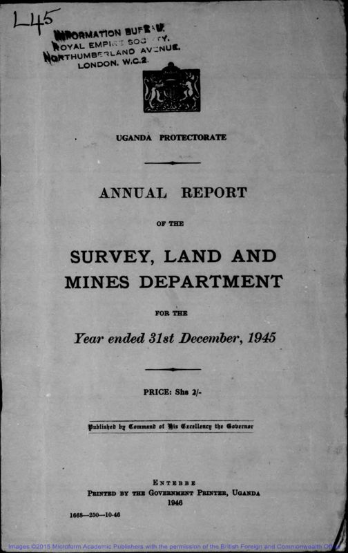 View document: Survey, Land and Mines, 1945-1955.