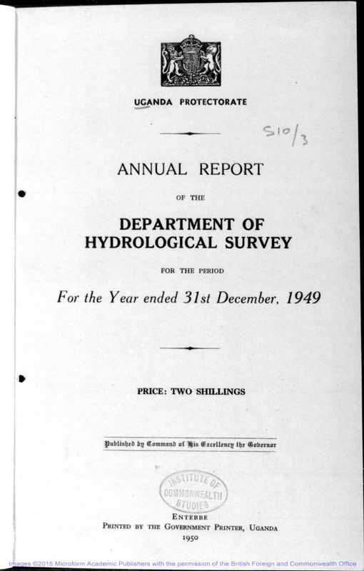 View document: Hydrological Survey, 1949-1960.