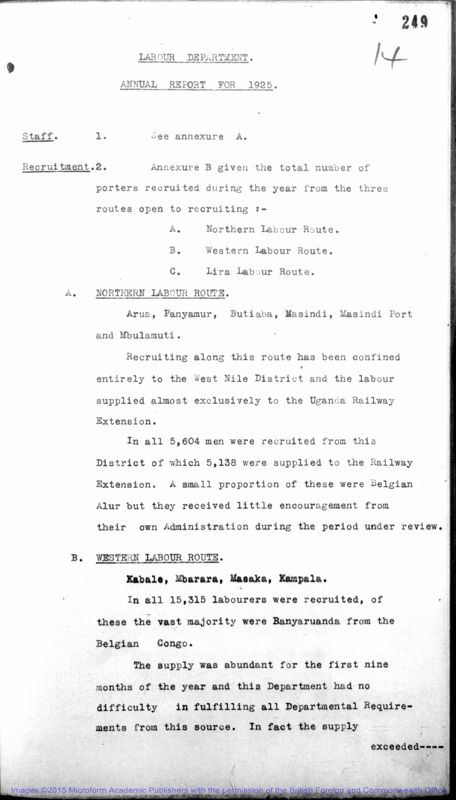 View document: Labour, 1925-1960.