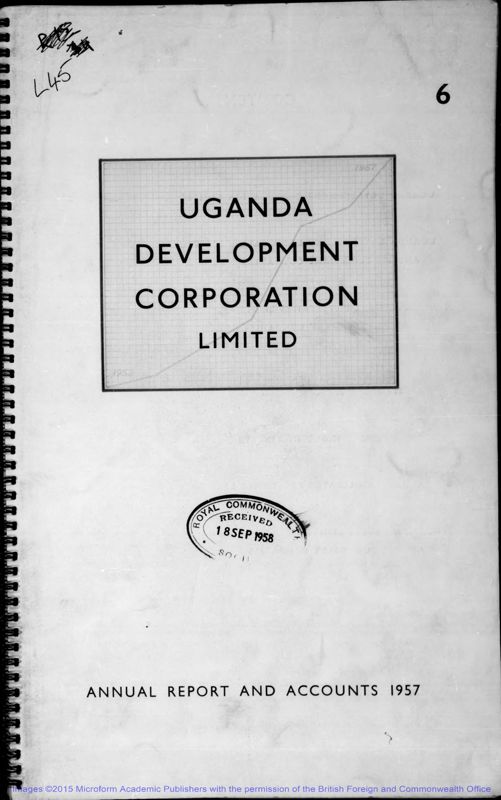 View document: Uganda Development Corporation, 1957-1961.