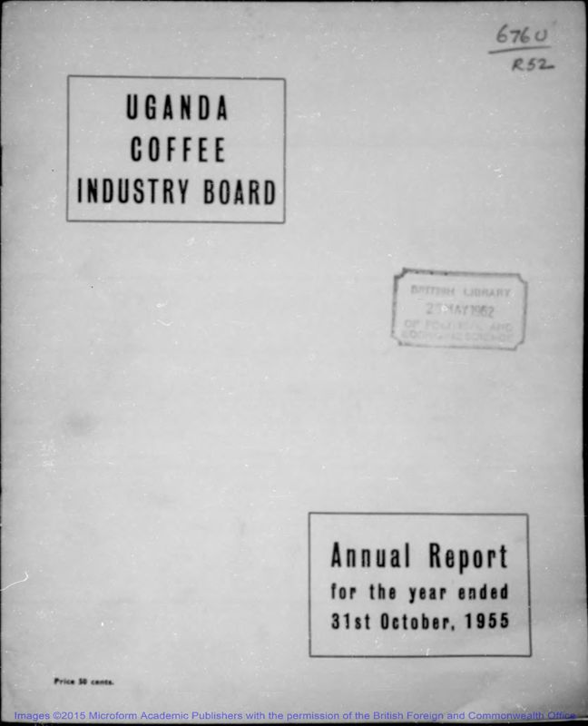 View document: Coffee Industry Board, 1955-1961.
