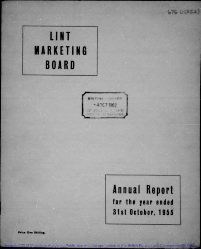 View document: Lint Marketing Board, 1955-1961.
