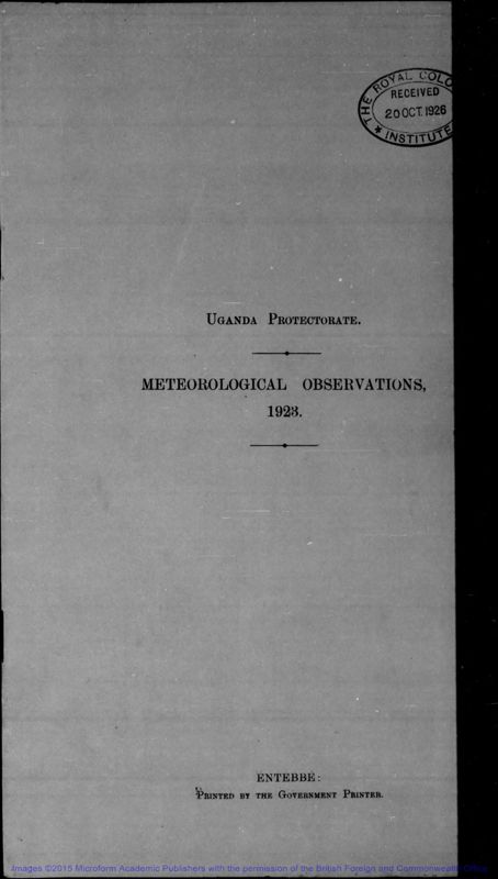 View document: Meteorological Observations, 1923-1930.