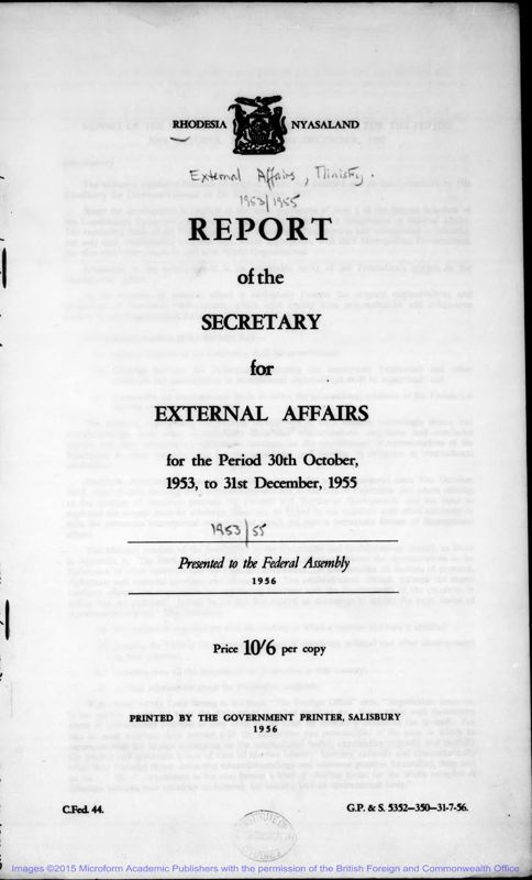 View document: External Affairs, 1953-1964.