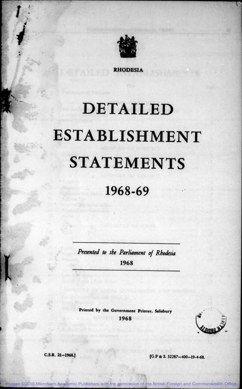 View document: Establishment, 1968-1976.