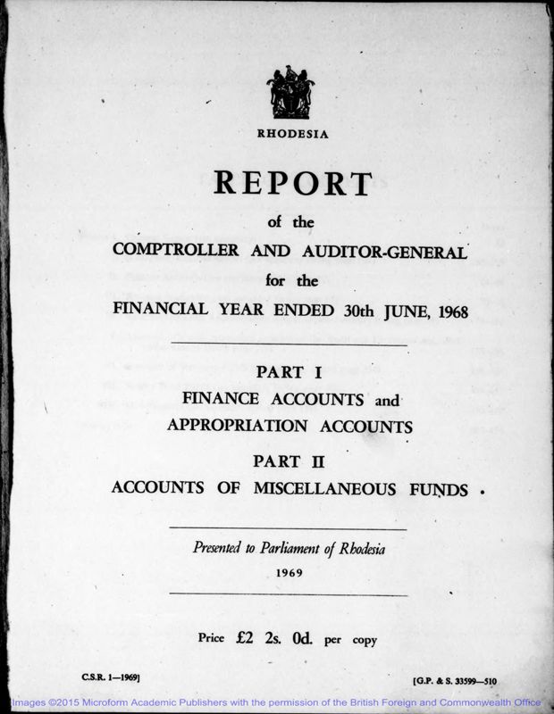 View document: Auditor General, 1967-1969.