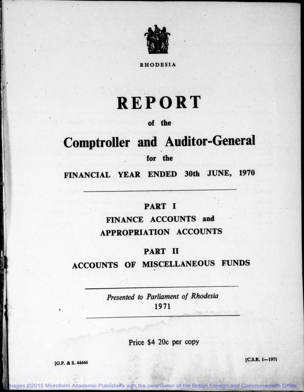 View document: Auditor General, 1969-1971.