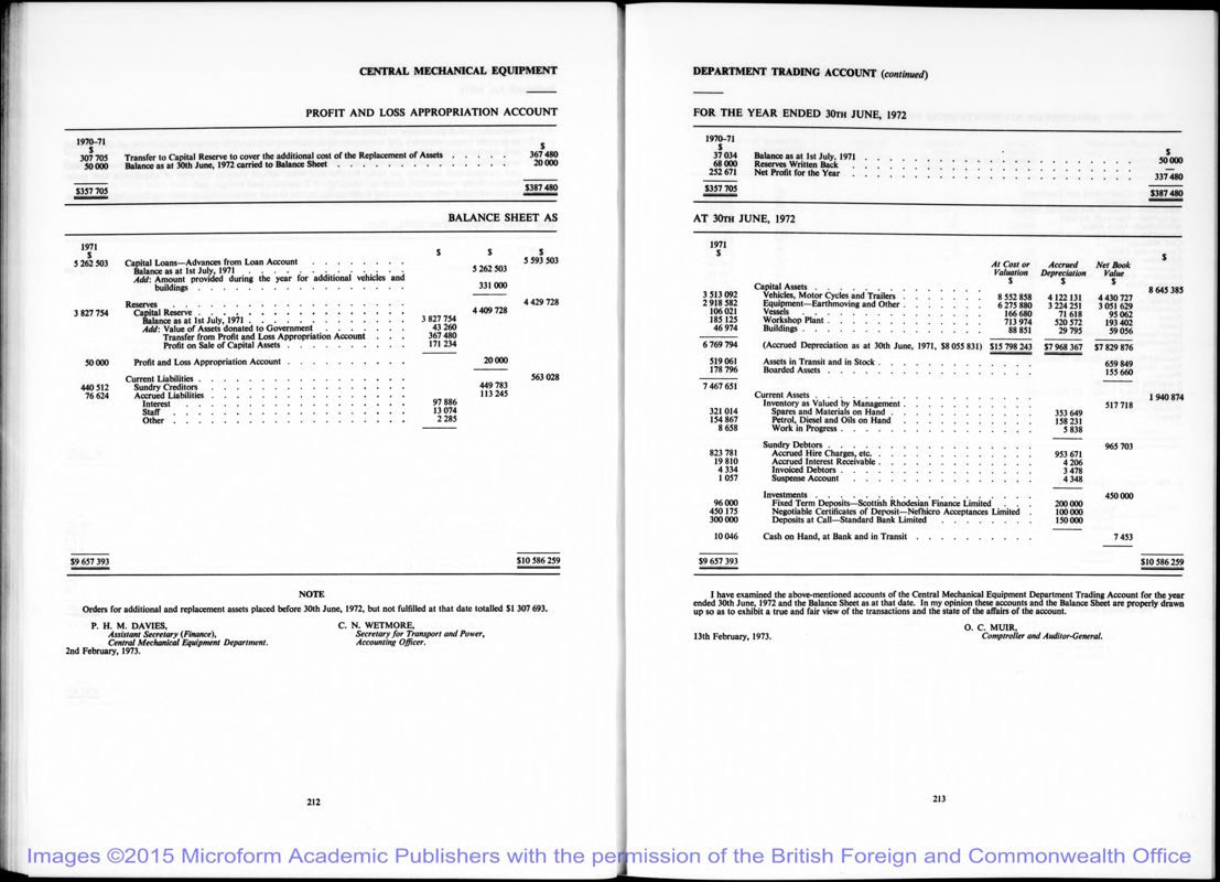 View document: Auditor General, 1971-1974.