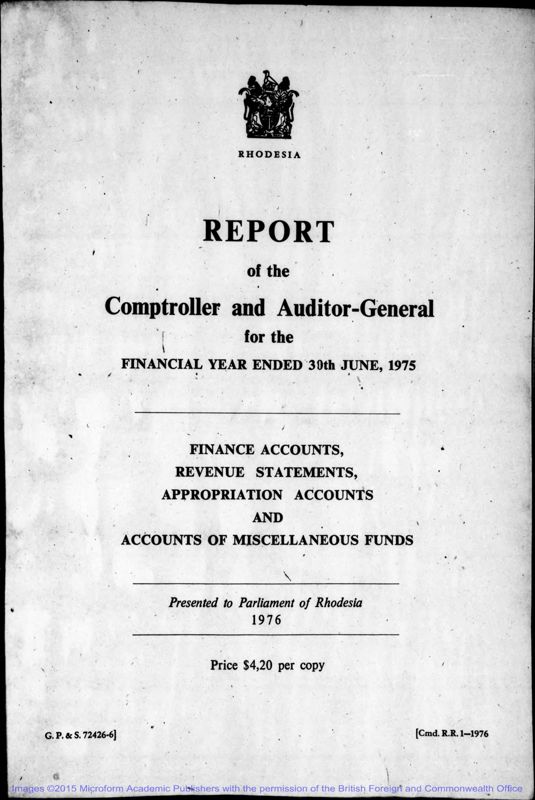 View document: Auditor General, 1974-1980.
