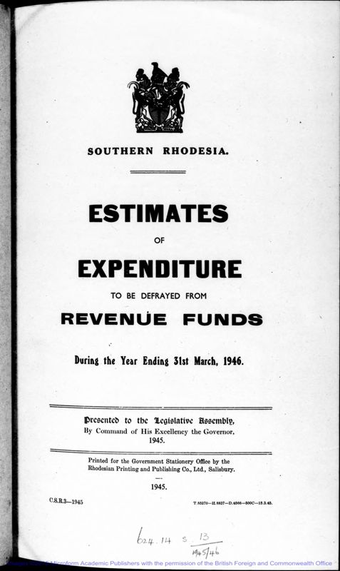 View document: Estimates, 1945-1950.