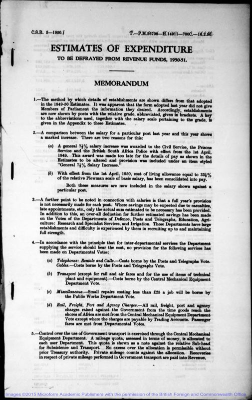 View document: Estimates, 1950-1952.
