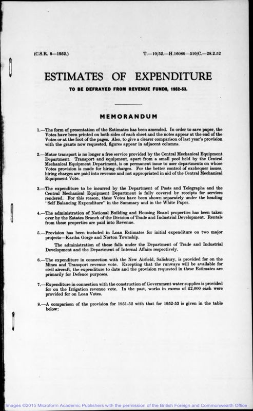 View document: Estimates, 1952-1958.