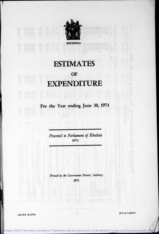 View document: Estimates, 1973-1977.