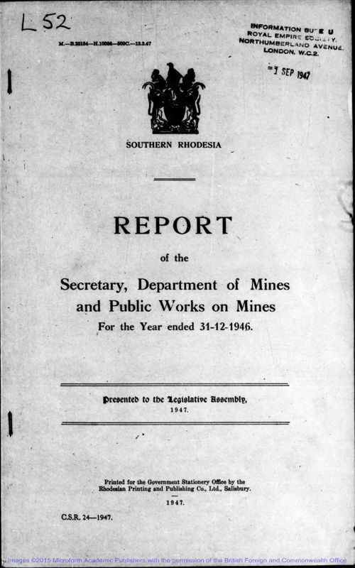 View document: Mines, 1946-1960.
